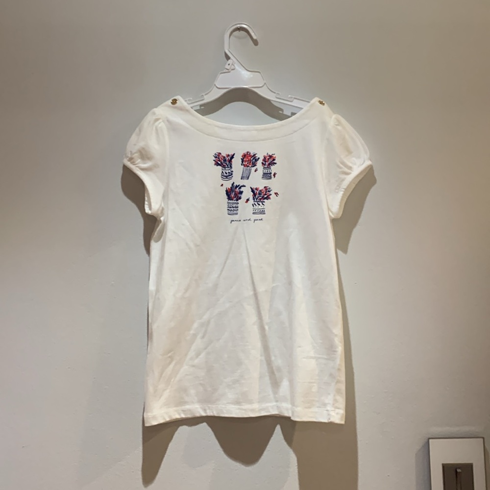 Janie and Jack Girls' Tops in White, Blue, and Purple - Picture 4 of 5